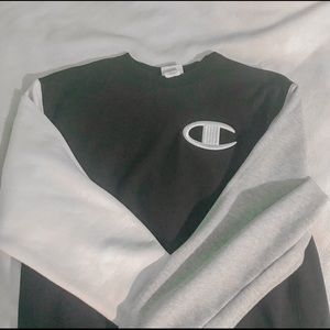 black champion reverse weave colorblock hoodie
